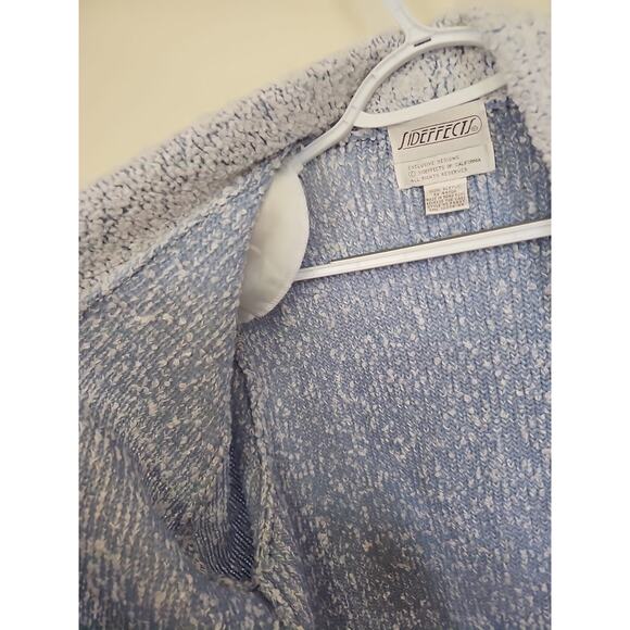 Vintage Sideffects Womens Cardigan Sweater Boucle Nuuby Open Front Blue Size S - Picture 6 of 7